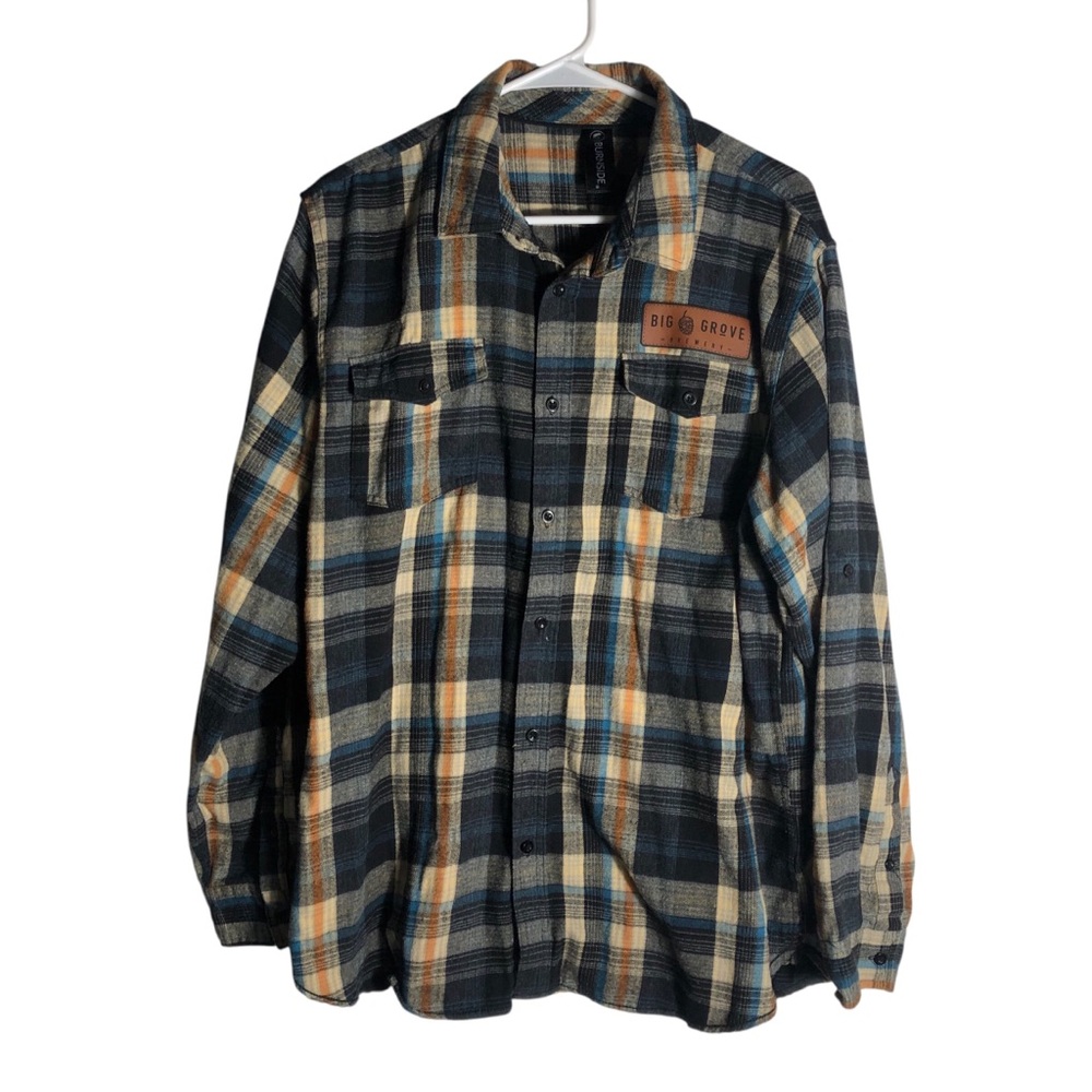 Burnside men medium weight flannel button down shirt Sz XL